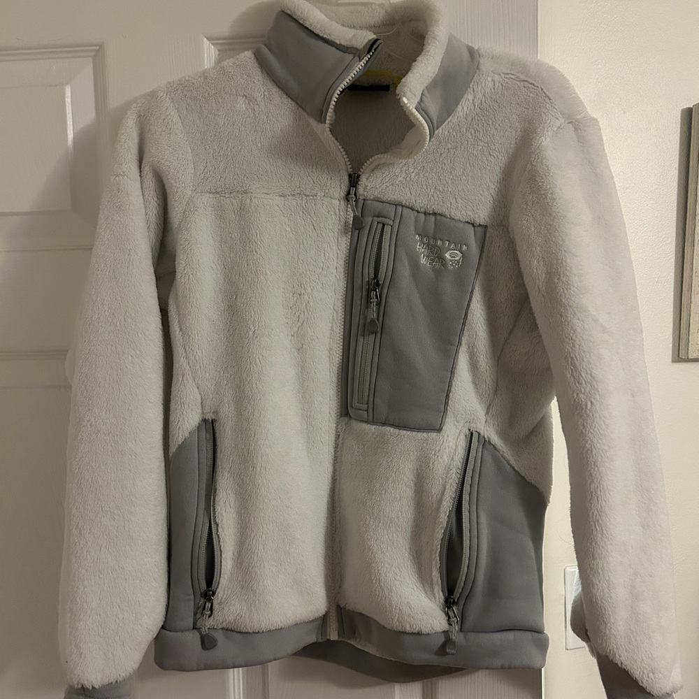 Mountain Hardwear White and Gray Performance Jacket